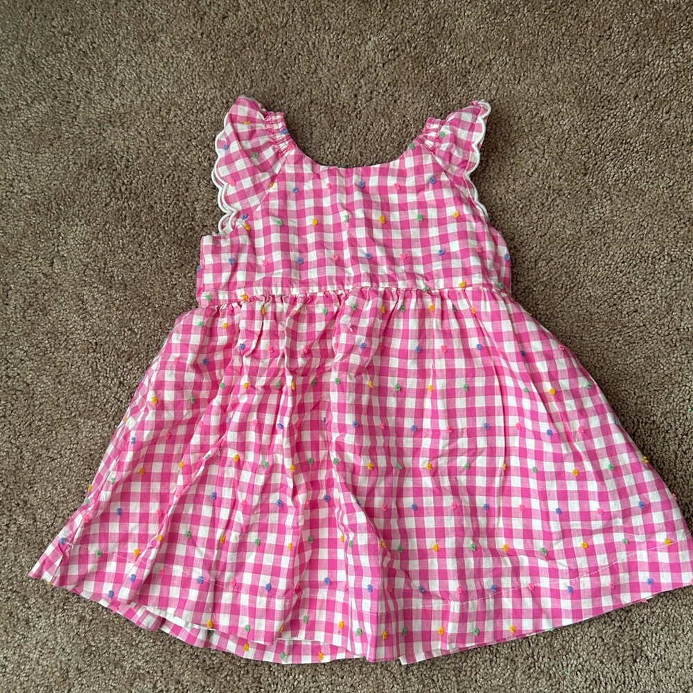 GAP Pink and White Checkered Kids Dress